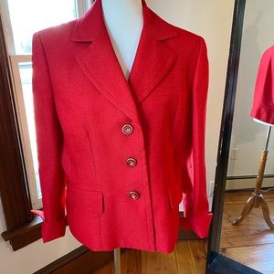 Evan Picone Red Blazer light jacket coat size 16